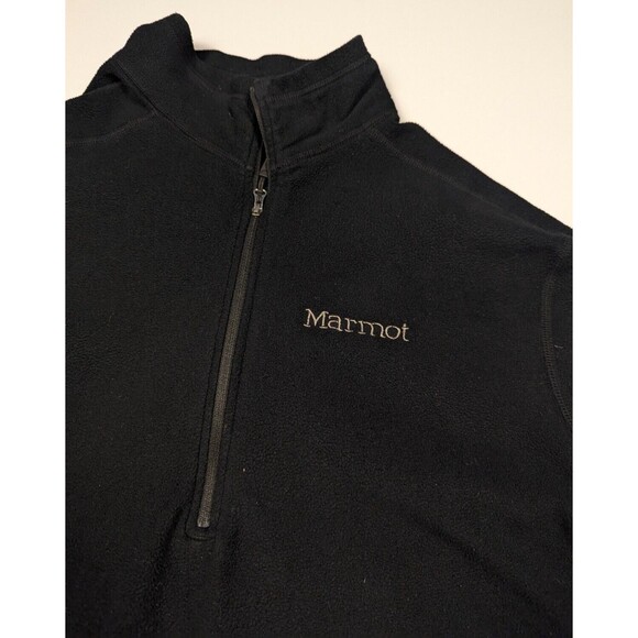 Marmot Light Weight Quarter Zip Long Sleeve Fleece Sweater Black Mens Medium - Picture 3 of 13